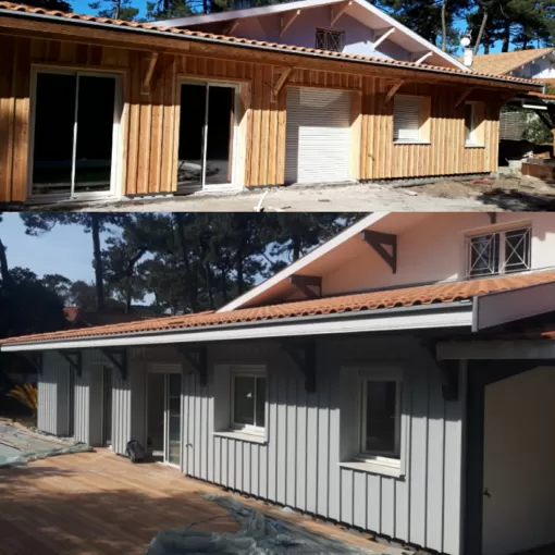 Enjoy Peinture – Rénovation de Bardage en Trois Teintes - Bassin d'Arcachon, Bassin d'Arcachon, Enjoy Peinture