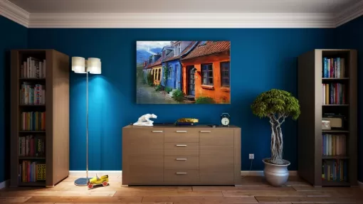 Une touche d'élégance avec un bleu profond dans votre salon au Cap Ferret , Bassin d'Arcachon, Enjoy Peinture